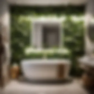 Botanical Bliss Elegant botanical wallpaper in a modern bathroom