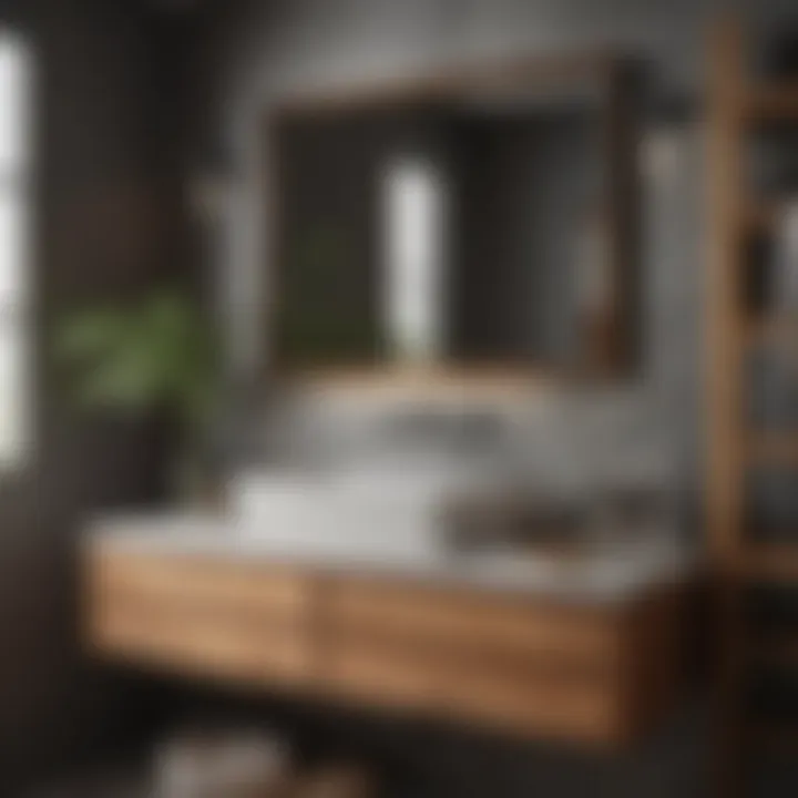 Organic Wood Vanity with Integrated Storage