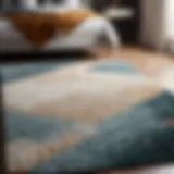 Abstract geometric rug in bedroom