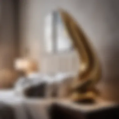 Modern sculpture as a focal point in bedroom decor