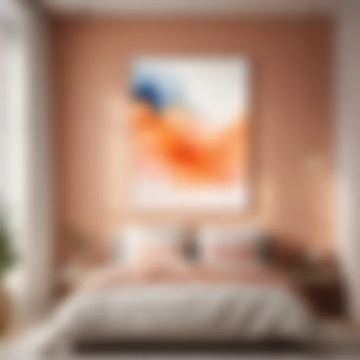 Orange watercolor strokes blending with soft pinks and blues