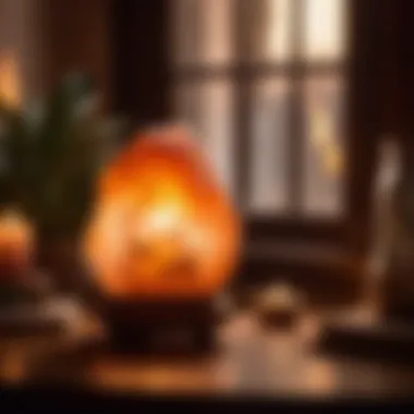 Himalayan Salt Rock Lamps Warm bedroom ambiance with Himalayan salt rock lamps