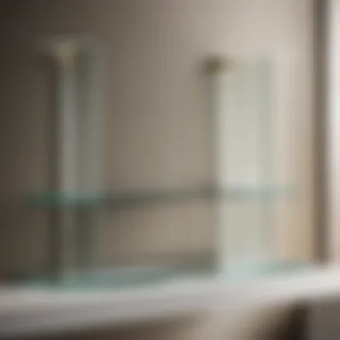 Minimalist Glass Shelf for Modern Elegance Sleek glass shelf with minimalist design in a luxury bathroom