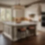 Elegant Kitchen Island with Marble Countertop