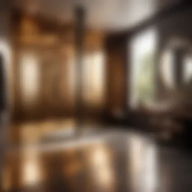 Modern Metallic Shower Tile Sleek Metallic Finish Shower Tile