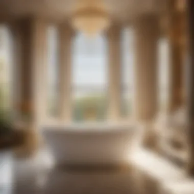 Elegance Personified: Freestanding Bathtub Luxurious freestanding bathtub in elegant bathroom