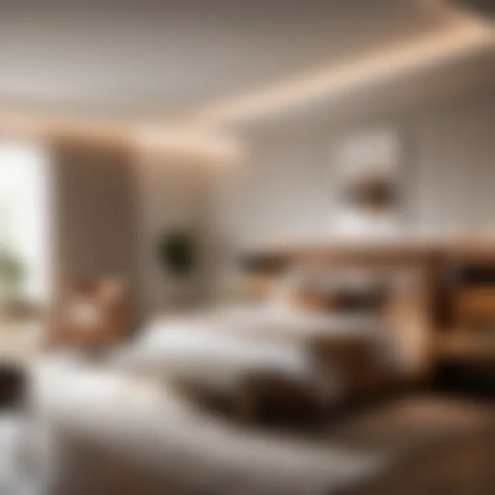 Minimalist Chic in Transitional Bedroom Design Sleek and minimalist furniture in a transitional bedroom