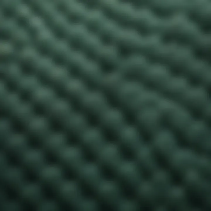 Close-up of the soft texture of an emerald green bath mat