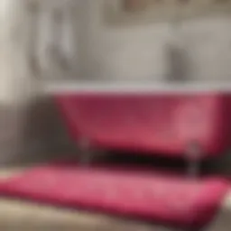 Elegant Patterned Fuschia Bath Mat