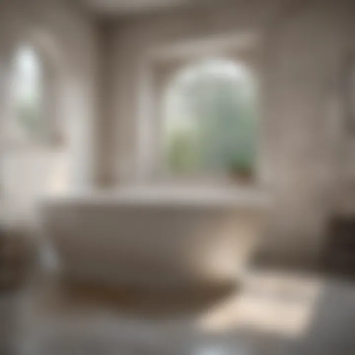 Illustration depicting enhanced bathtub aesthetics and functionality