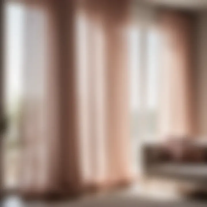 Airy Linen Sheer Drapes in Subtle Blush Tones Minimalist Linen Sheer Curtains in Soft Blush