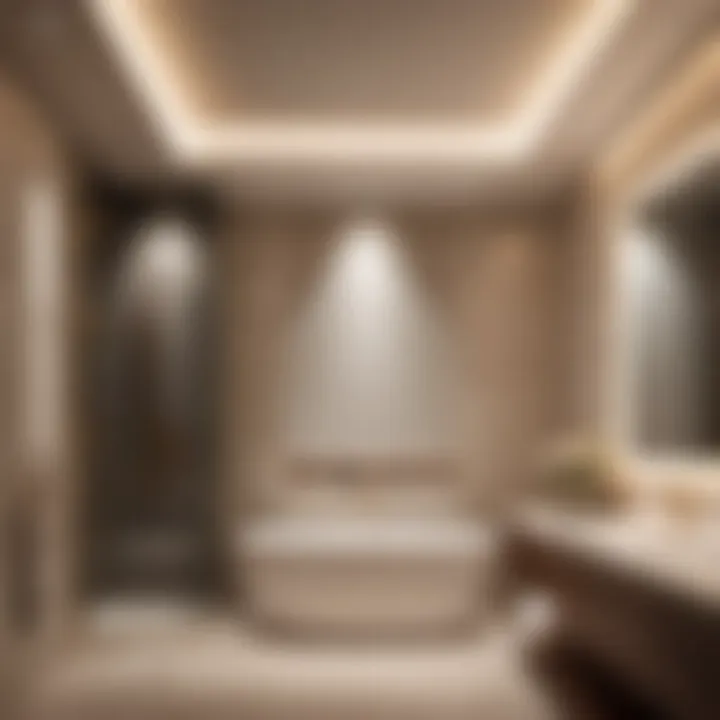 Elegant bathroom with recessed ceiling lights
