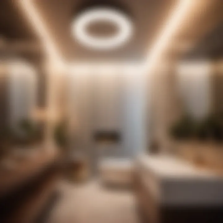 Stylish bathroom decor featuring recessed ceiling lights