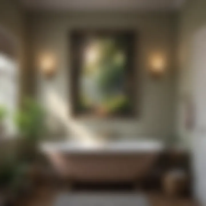 Nature Prints for a Cozy Feel Cozy bathroom featuring nature-themed prints.