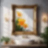 Elegant golden frame with botanical motif