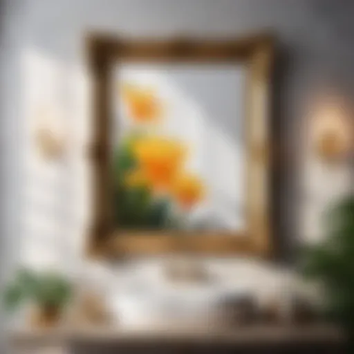 Elegant golden frame with botanical motif