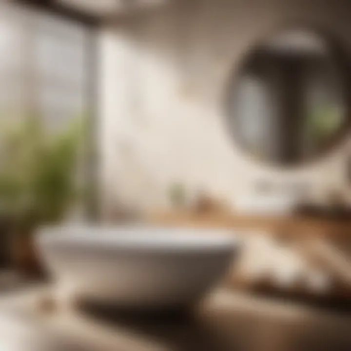 Aromatherapy diffuser with soft lighting enhancing bathroom ambiance