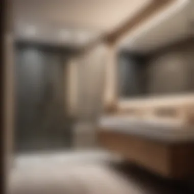 Modern bathroom with heated light and exhaust fan