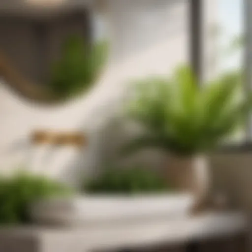 Lush Greenery Plant in Bathroom