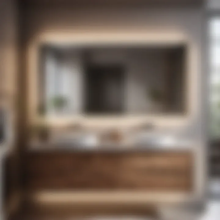 Aesthetic appeal of a mirrored wooden bathroom cabinet in modern interior design
