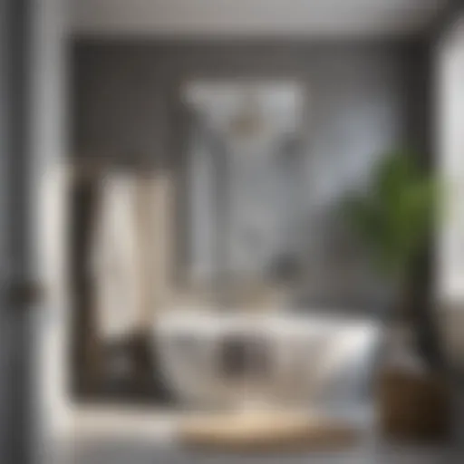 Elegant bathroom decor with bath towel rack