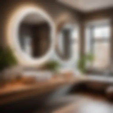 Unique aesthetic impact of porthole mirrors in bathroom