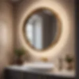 Elegant bathroom with large porthole mirror
