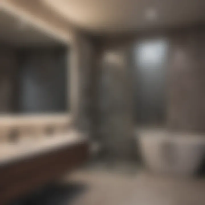 Sleek mirrored glass film reflecting bathroom elegance