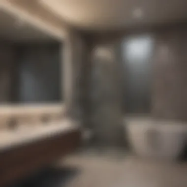 Sleek Mirrored Glass Film Reflecting Bathroom Elegance Sleek mirrored glass film reflecting bathroom elegance