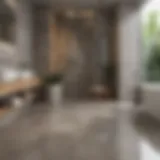 Elegant non-slip porcelain tile flooring in a modern bathroom
