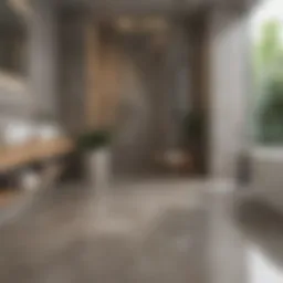 Elegant non-slip porcelain tile flooring in a modern bathroom