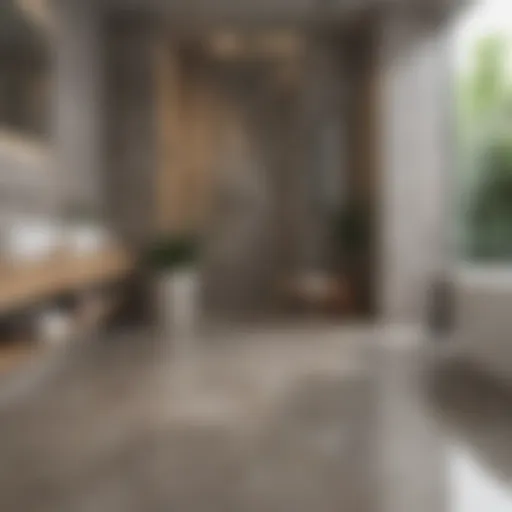 Elegant non-slip porcelain tile flooring in a modern bathroom
