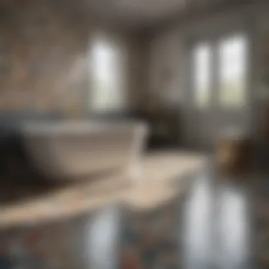 Artistry in Tiles: Innovative Non-Slip Porcelain Patterns Innovative non-slip porcelain tile pattern creating a decorative statement in a bathroom