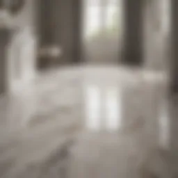 Elegant non-slip marble bathroom floor covering