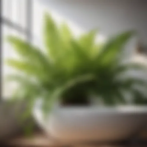 Tropical Fern Plant in Bathroom
