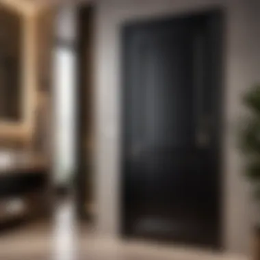 Contemporary Black Vanity Replacement Door Modern sleek black replacement door for bathroom vanity unit
