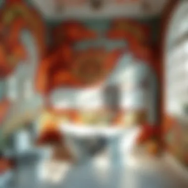 Artistic Mural Inspirations Artistic mural adding flair to bathroom walls