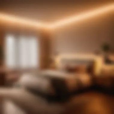 Warm Glow Ambiance with LED Strip Lights Bedroom with LED Strip Lights creating a warm glow