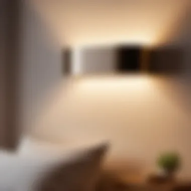 Warm Glow from Wall-Mounted Reading Light in Bedroom