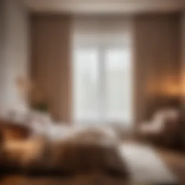 Cozy Ambiance with Cotton Curtains and Soft Lighting Cozy Bedroom Ambiance with Cotton Curtains and Soft Lighting