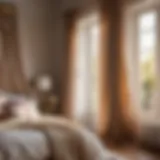 Elegant Cotton Curtain Draped in Sunlit Bedroom