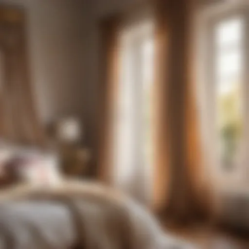 Elegant Cotton Curtain Draped in Sunlit Bedroom