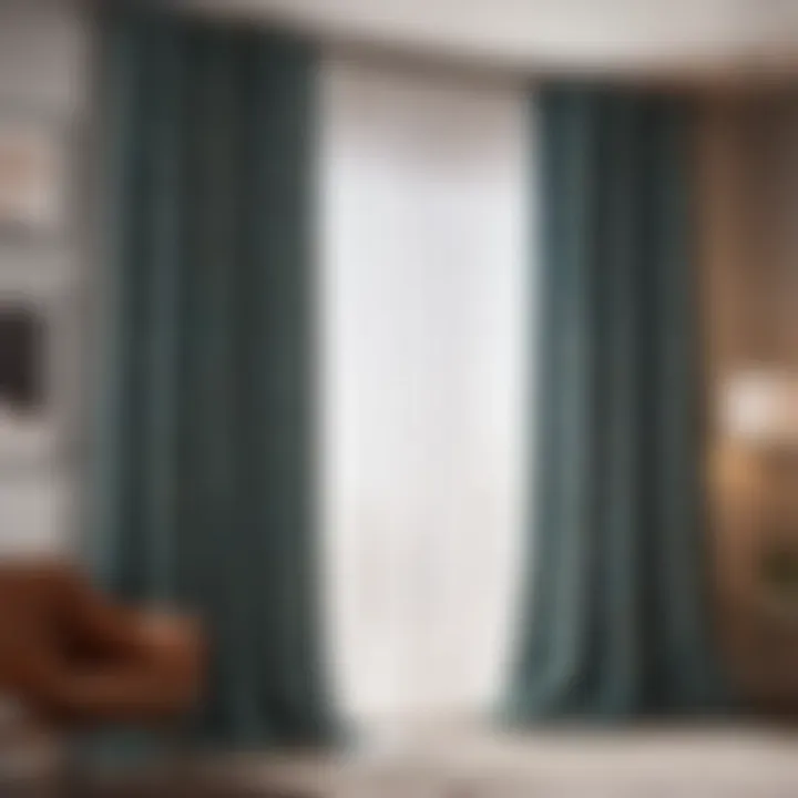 Modern Geometric Pattern Cotton Curtains in Bedroom Setting