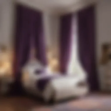 Elegant Bedroom with Purple Drapes