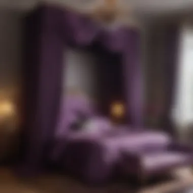 Stylish Bedroom Decor with Purple Drapes