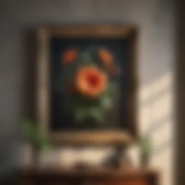 Vintage botanical prints in antique frames