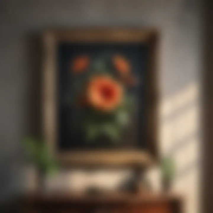 Vintage botanical prints in antique frames