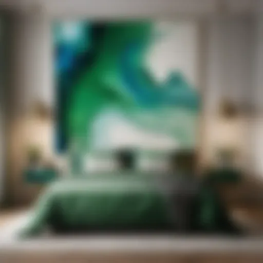 Abstract green and blue paint strokes