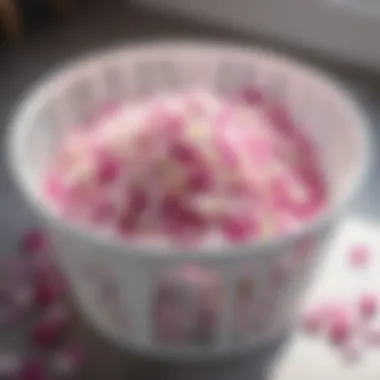 Elevating Aromas with Delicate Flower Petals Delicate flower petals in laundry basket