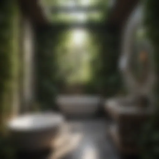 Outdoor Bathroom Oasis with Greenery